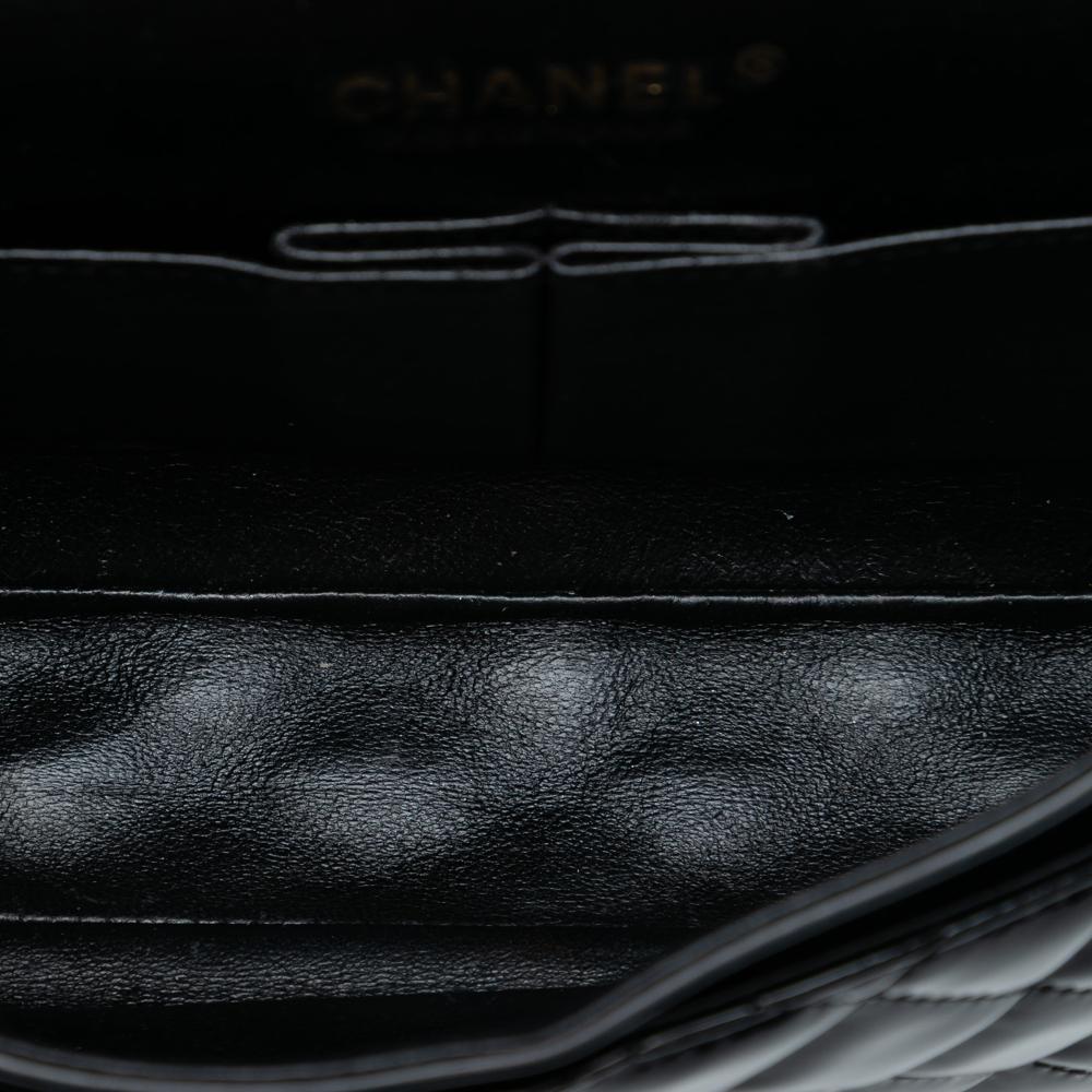 Chanel AB Chanel Black Patent Leather Leather Medium Classic Patent Double Flap France