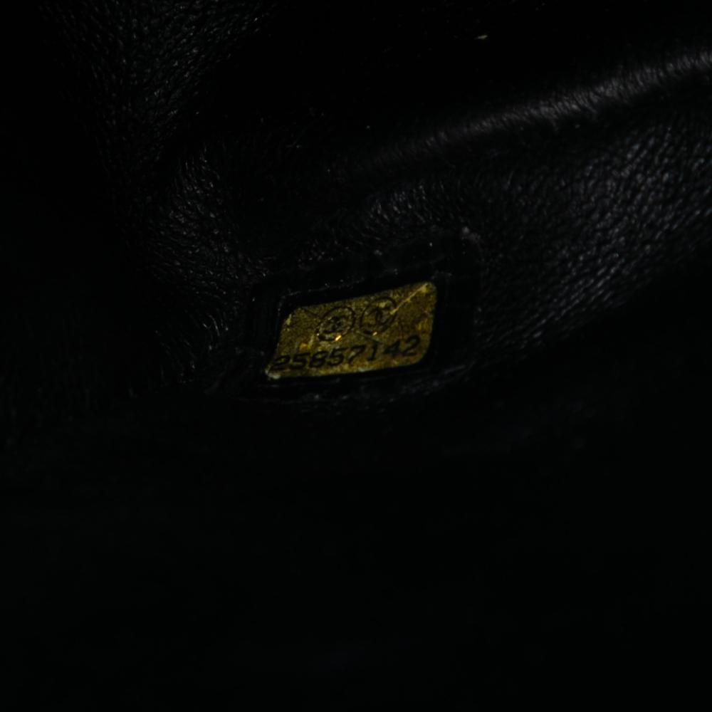 Chanel AB Chanel Black Patent Leather Leather Medium Classic Patent Double Flap France