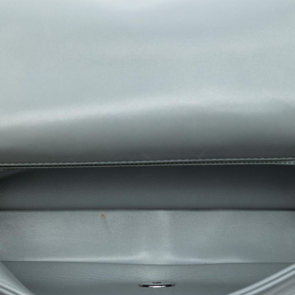 Chanel B Chanel Gray with Multi Shearling Natural Material and Lambskin Patchwork No 5 Pop Art Flap Italy