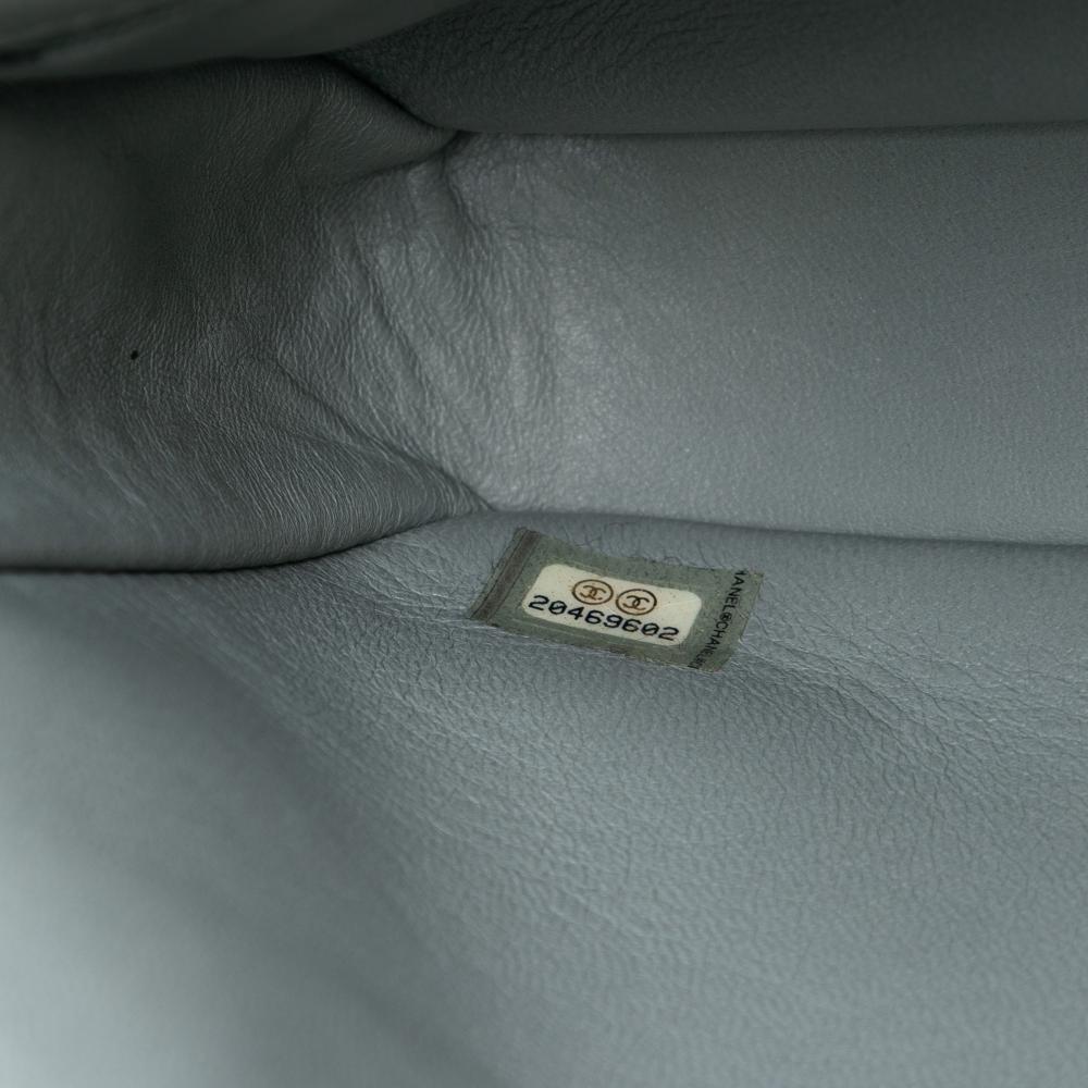 Chanel B Chanel Gray with Multi Shearling Natural Material and Lambskin Patchwork No 5 Pop Art Flap Italy