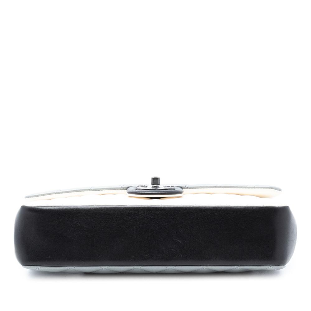 Chanel AB Chanel Gray Pomice Lambskin Leather Leather Medium Classic Tricolor Lambskin Single Flap Italy