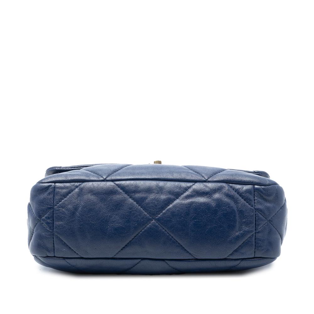 Chanel B Chanel Blue Dark Blue Lambskin Leather Leather Medium Lambskin 19 Flap France
