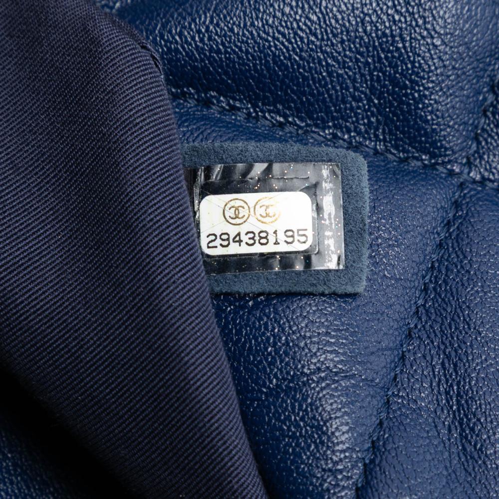 Chanel B Chanel Blue Dark Blue Lambskin Leather Leather Medium Lambskin 19 Flap France