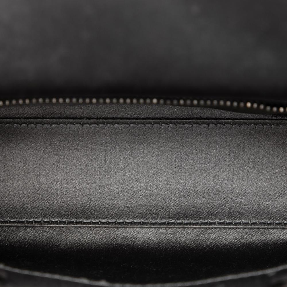 Christian Dior B Dior Gray Satin Fabric Mini Cannage Strass Crystal Embellished Lady Dior Italy