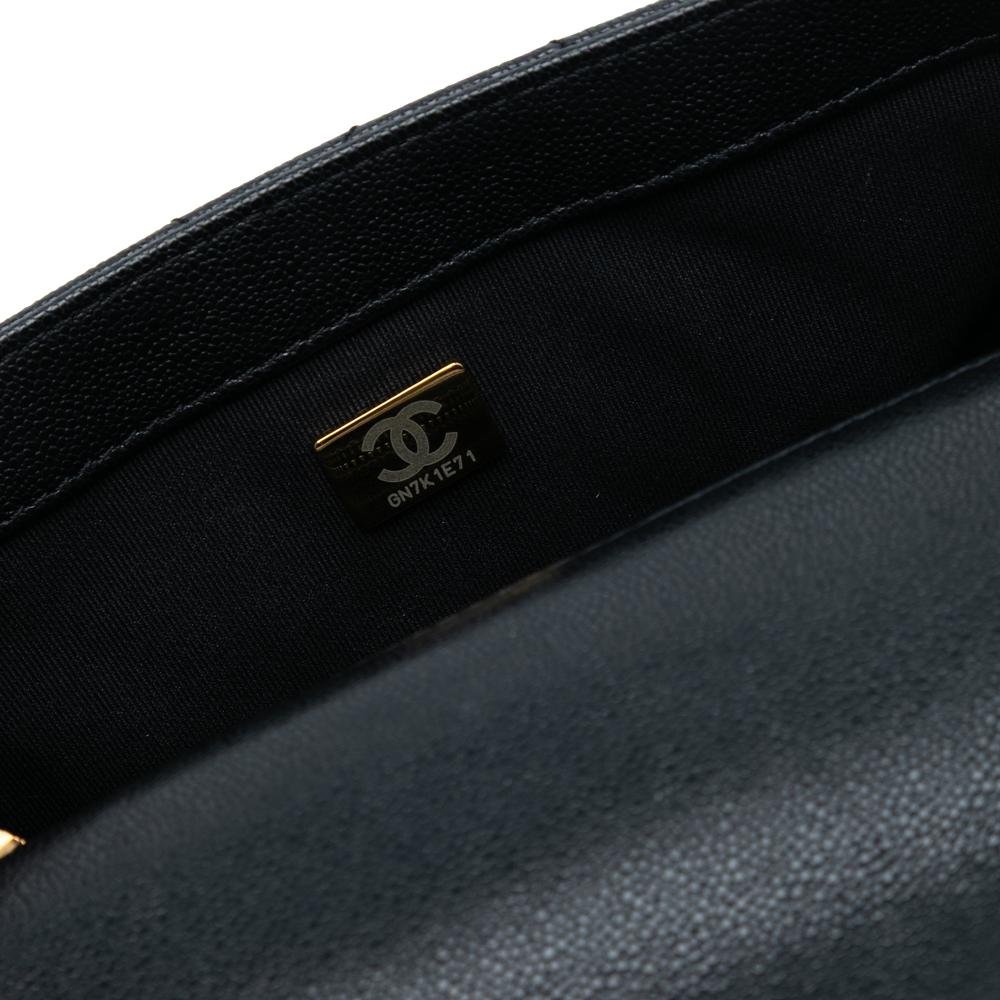 Chanel AB Chanel Black Caviar Leather Leather Mini Quilted Caviar Top Handle Flap Italy