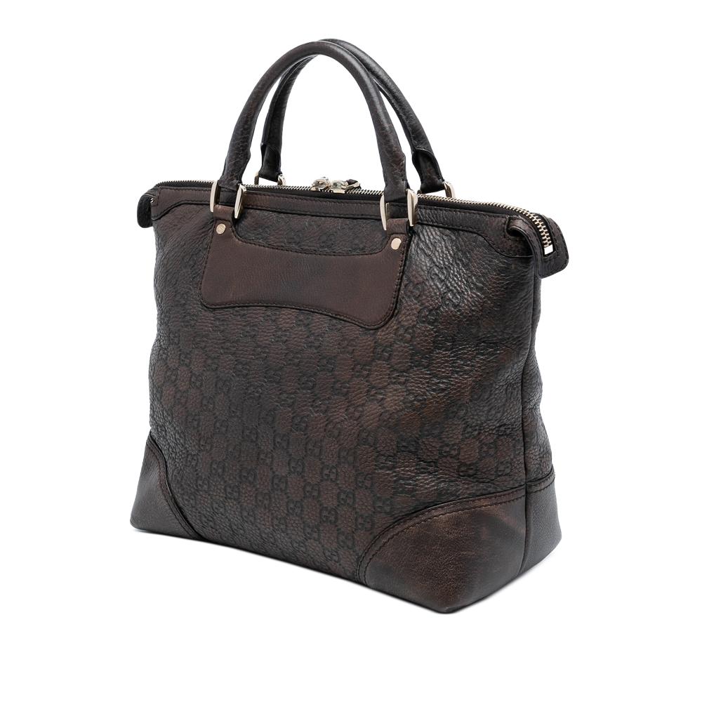 Gucci AB Gucci Brown Dark Brown Calf Leather Guccissima Catherine Tote Italy