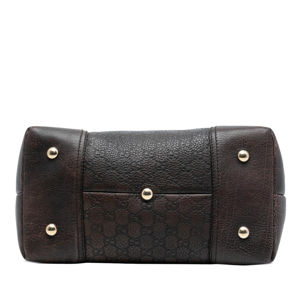 Gucci AB Gucci Brown Dark Brown Calf Leather Guccissima Catherine Tote Italy