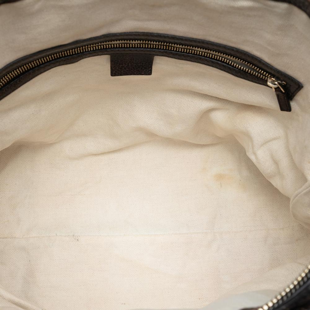 Gucci AB Gucci Brown Dark Brown Calf Leather Guccissima Catherine Tote Italy