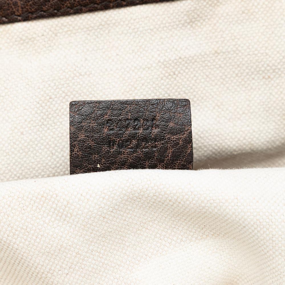 Gucci AB Gucci Brown Dark Brown Calf Leather Guccissima Catherine Tote Italy