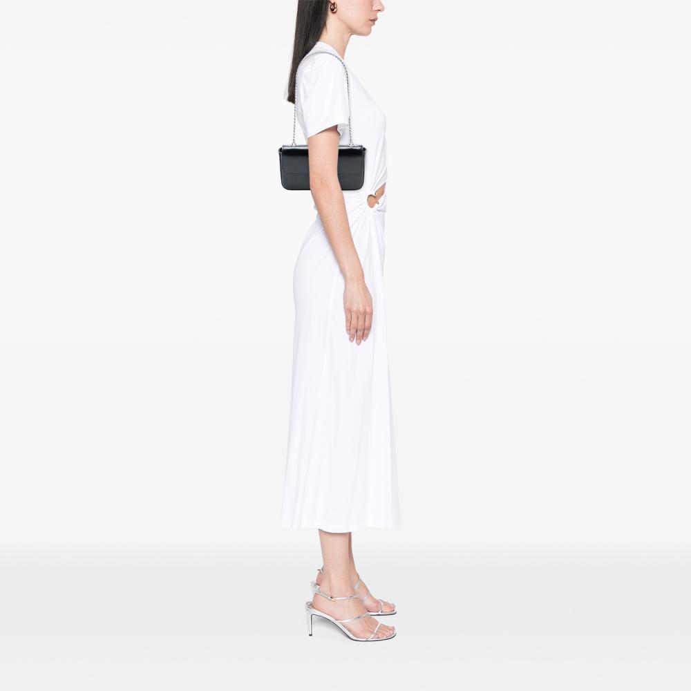 Celine B Celine Black Calf Leather Shiny skin Triomphe Chain Box Shoulder Bag France