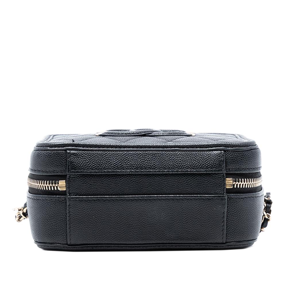 Chanel AB Chanel Black Caviar Leather Leather Mini Caviar CC Filigree Vanity Case Italy