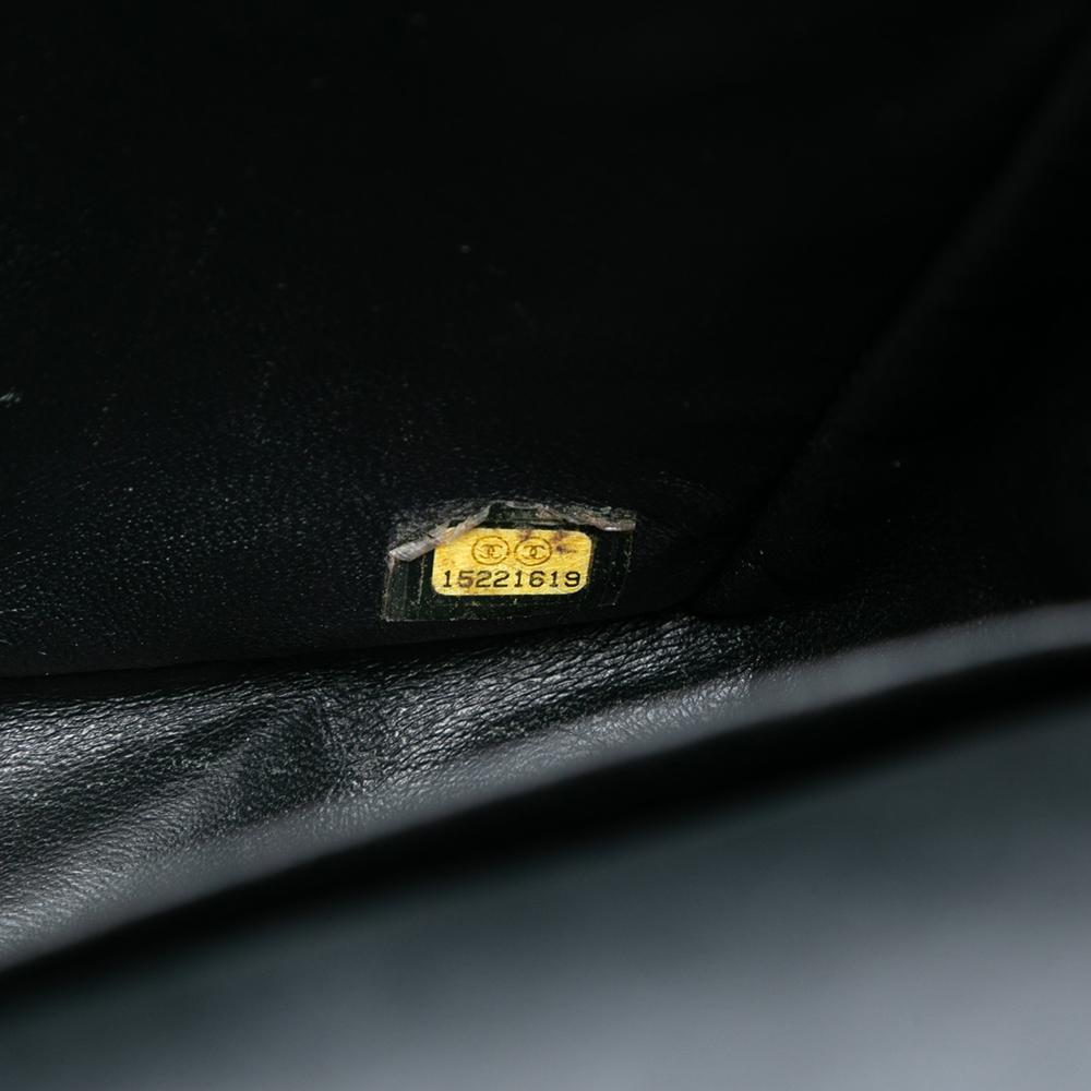 Chanel B Chanel Black Patent Leather Leather Maxi Classic Patent Double Flap Italy