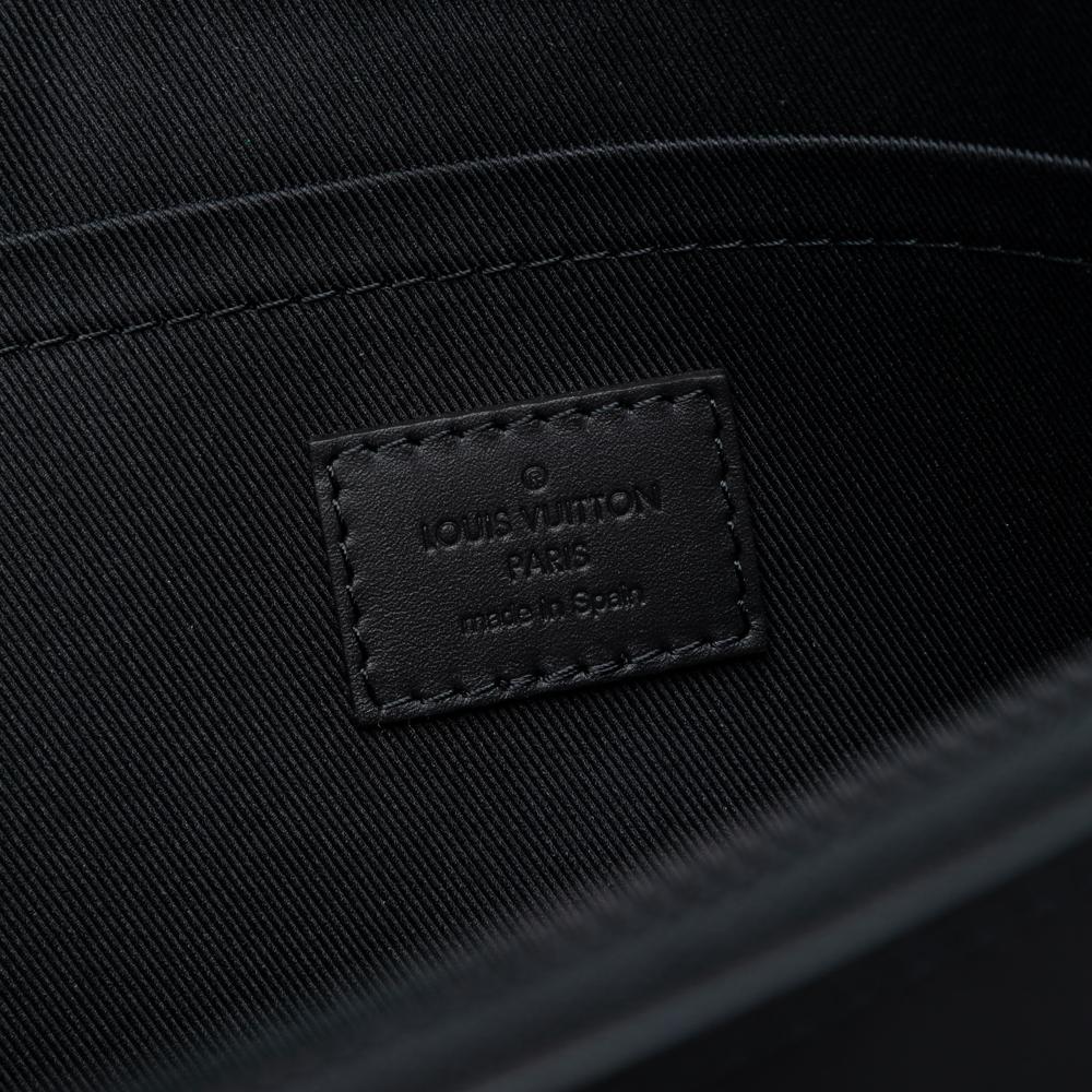 Louis Vuitton AB Louis Vuitton Black Calf Leather Monogram Shadow Discovery Pochette Spain