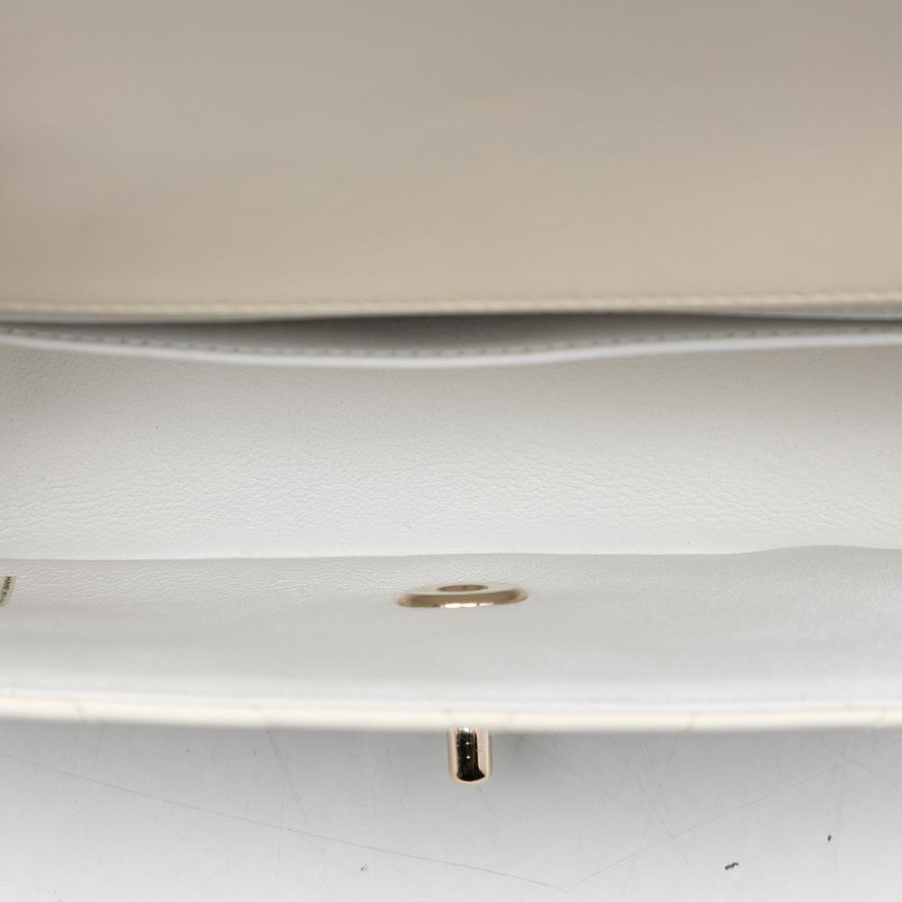 Chanel White Mini Rectangular Classic Chevron Lambskin Single Flap Italy