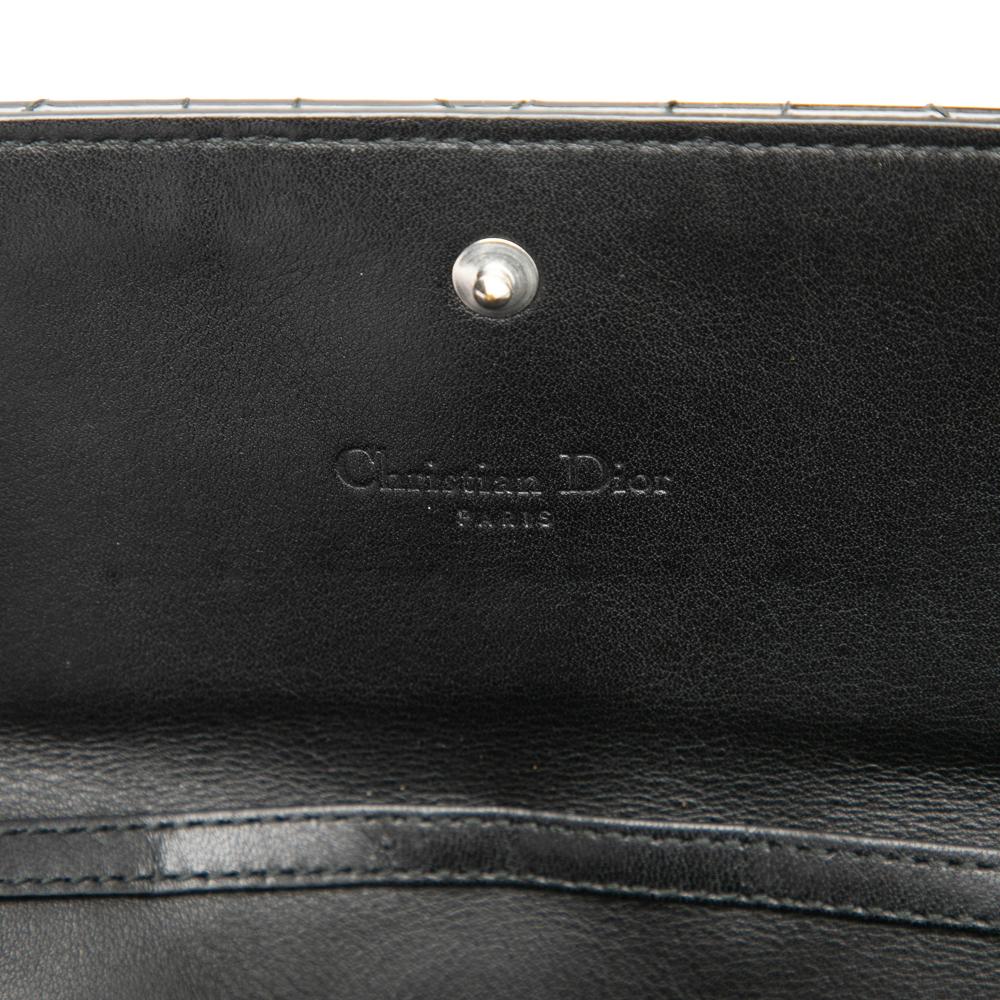 Christian Dior AB Dior Black Patent Leather Leather Patent Cannage Lady Dior Wallet On Chain Italy