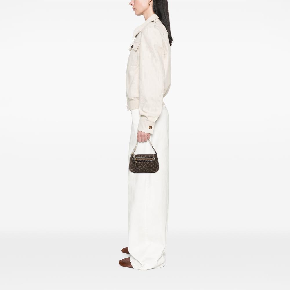 Louis Vuitton B Louis Vuitton Brown Dark Brown Canvas Fabric Monogram Idylle Mini Pochette Accessoires France