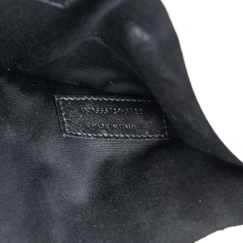 Saint Laurent B Saint Laurent White Calf Leather Grain De Poudre Uptown Pouch Italy