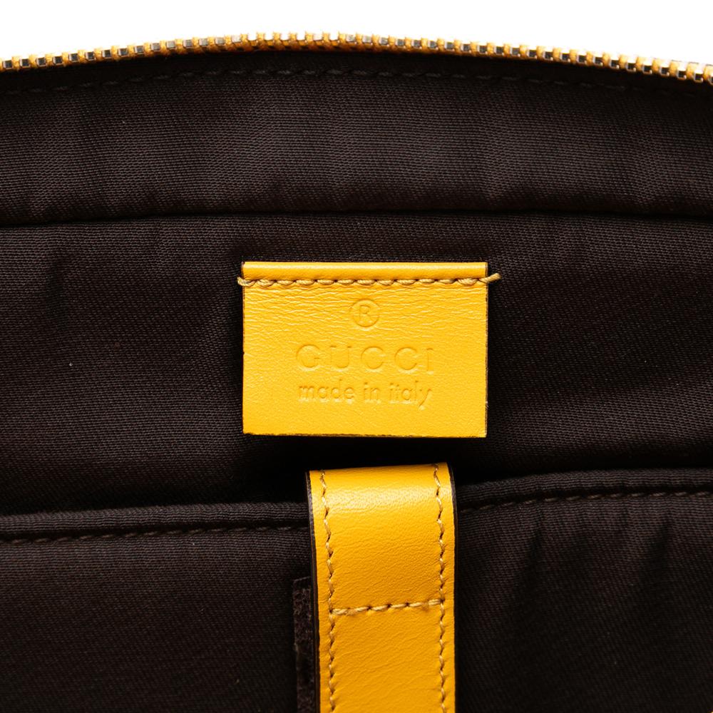 Gucci AB Gucci Yellow Calf Leather Medium Diamante Bright Business Bag Italy