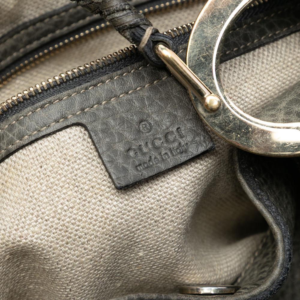 Gucci B Gucci Gray Calf Leather Charlotte Tote Italy