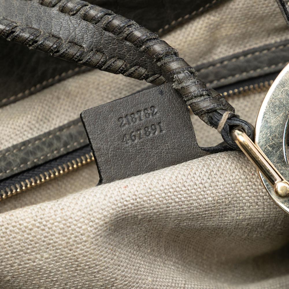 Gucci B Gucci Gray Calf Leather Charlotte Tote Italy