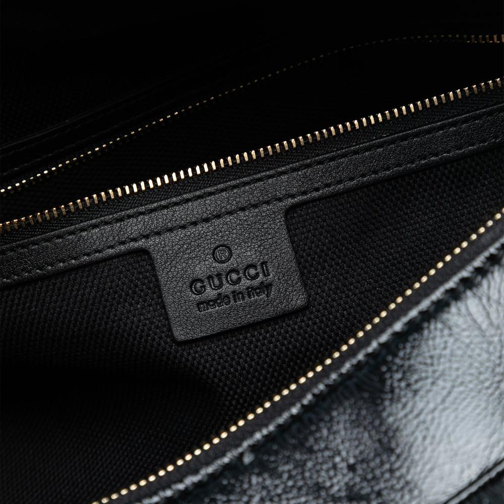 Gucci AB Gucci Black Patent Leather Leather Patent Soho Chain Shoulder Bag Italy