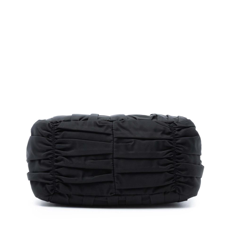 Prada AB Prada Black Nylon Fabric Tessuto Gaufre Satchel Italy