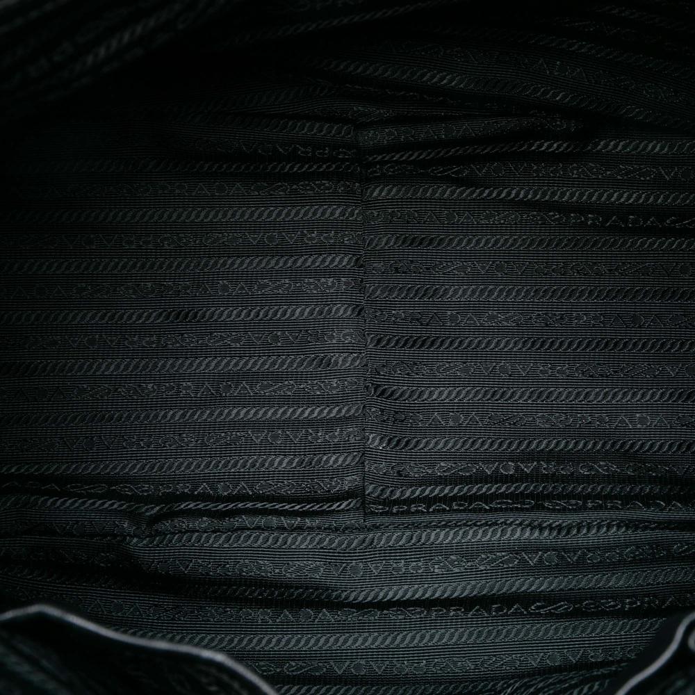 Prada AB Prada Black Nylon Fabric Tessuto Gaufre Satchel Italy