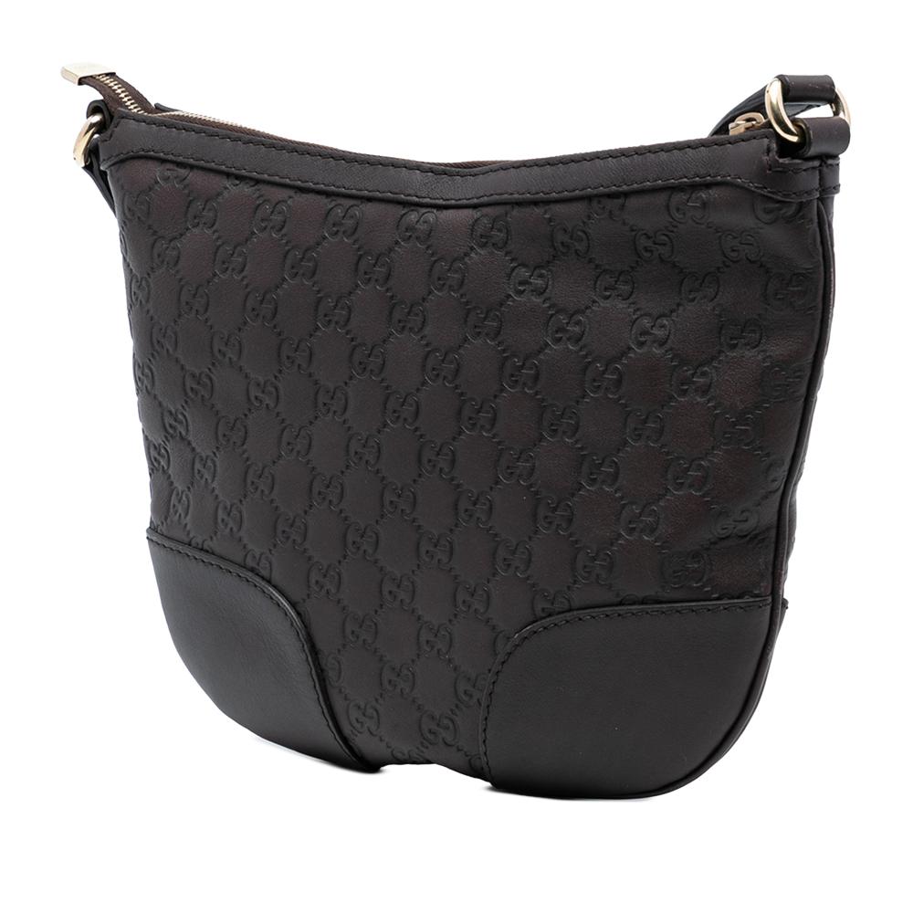 Gucci B Gucci Brown Dark Brown Calf Leather Guccissima Lovely Crossbody Italy