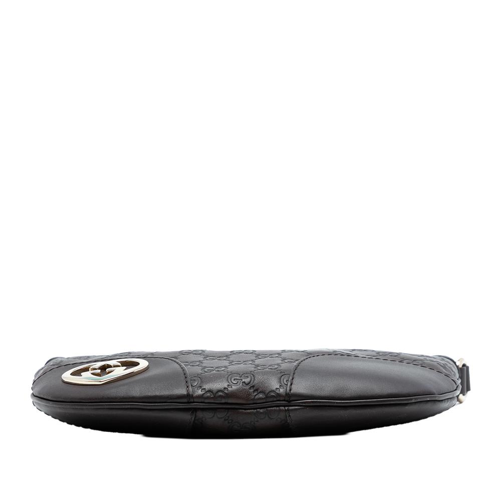 Gucci B Gucci Brown Dark Brown Calf Leather Guccissima Lovely Crossbody Italy