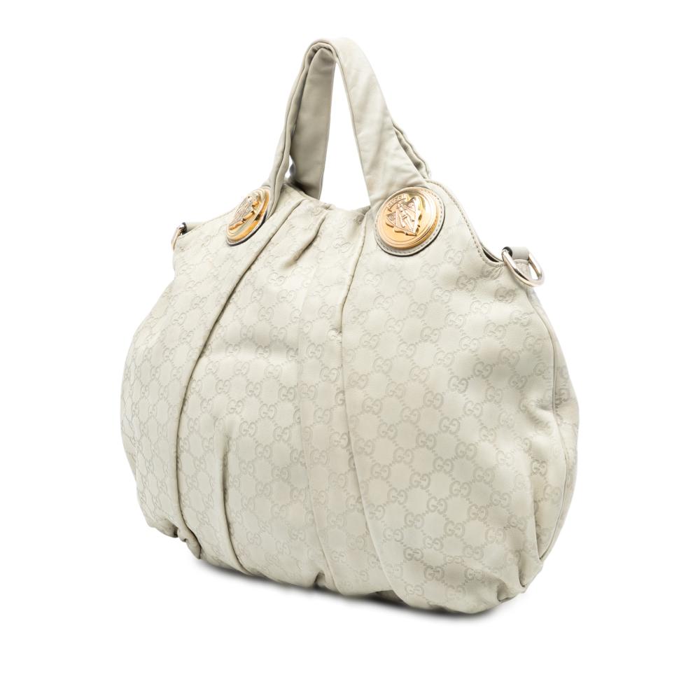 Gucci B Gucci White Calf Leather Large Guccissima Hysteria Satchel Italy