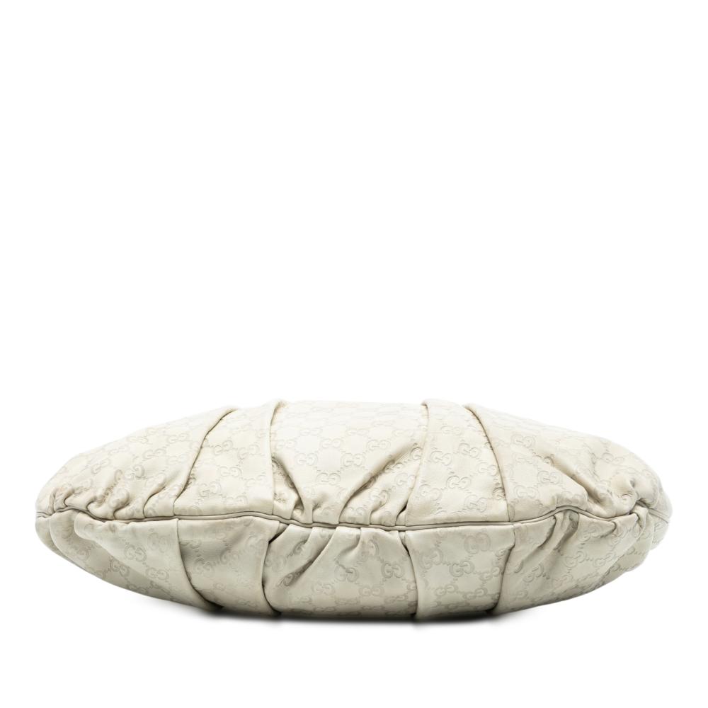 Gucci B Gucci White Calf Leather Large Guccissima Hysteria Satchel Italy