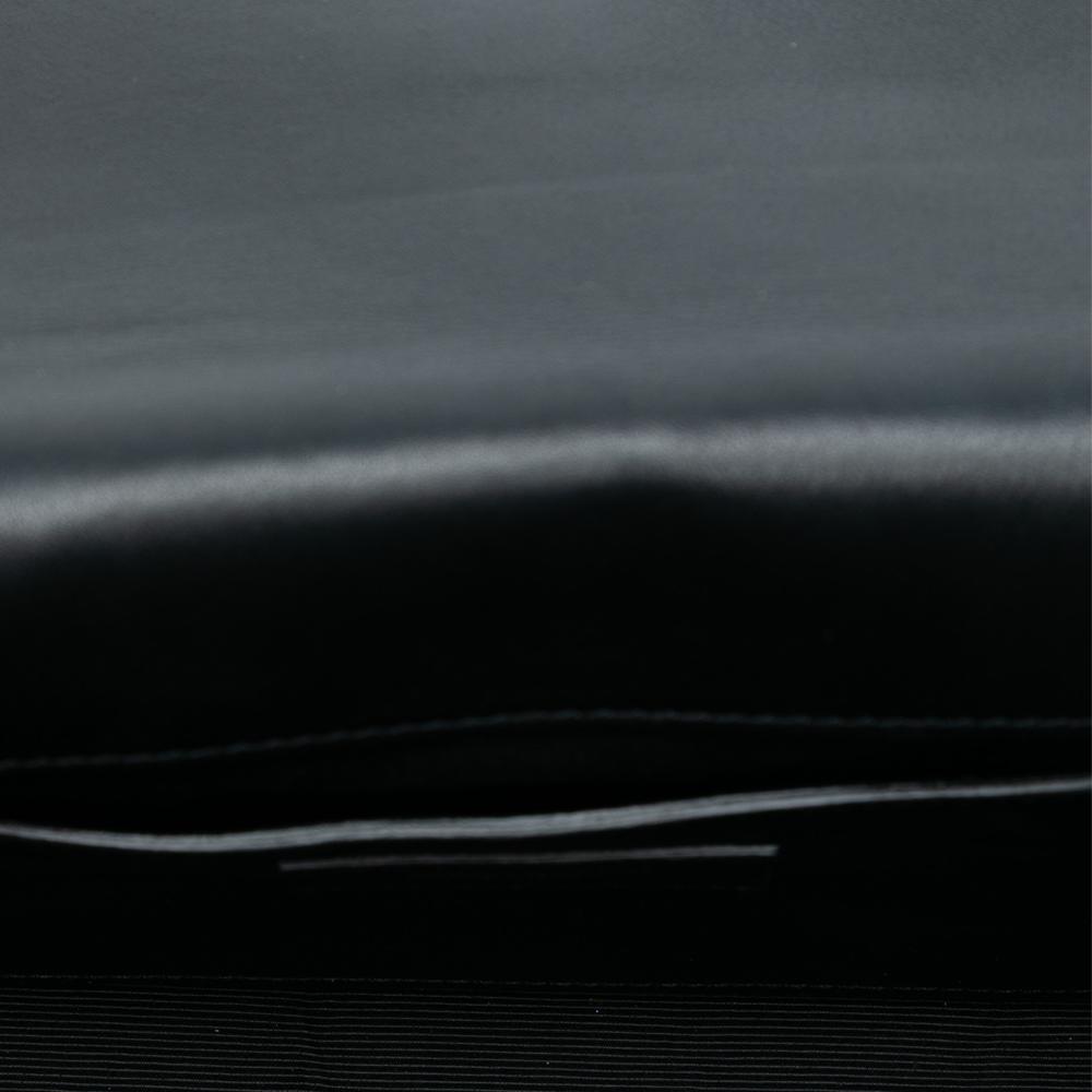 Saint Laurent B Saint Laurent Black Calf Leather Medium Monogram Kate Heart Star Patchwork Clutch Italy