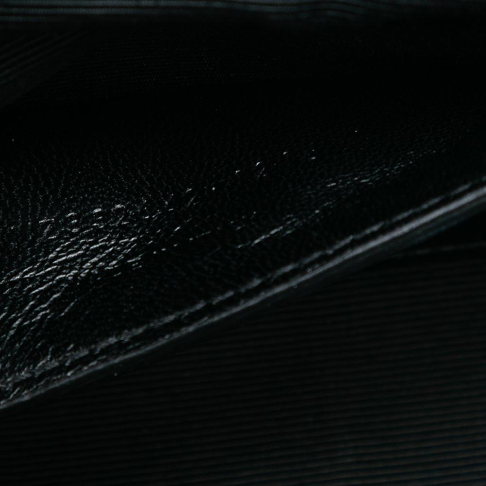 Saint Laurent B Saint Laurent Black Calf Leather Medium Monogram Kate Heart Star Patchwork Clutch Italy