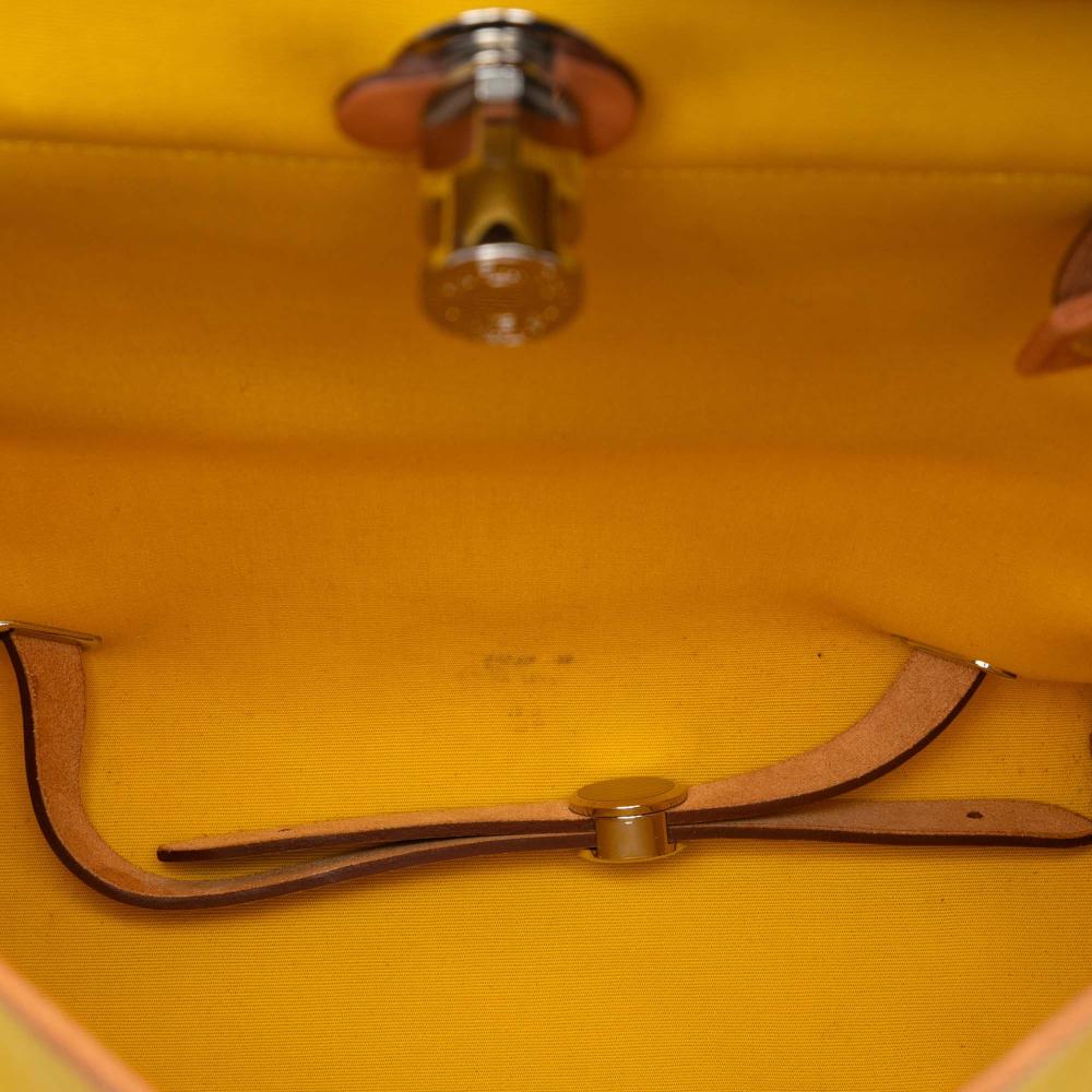 Hermès B Hermès Yellow with Brown Canvas Fabric Toile Herbag A Dos Zip Retourne Backpack France