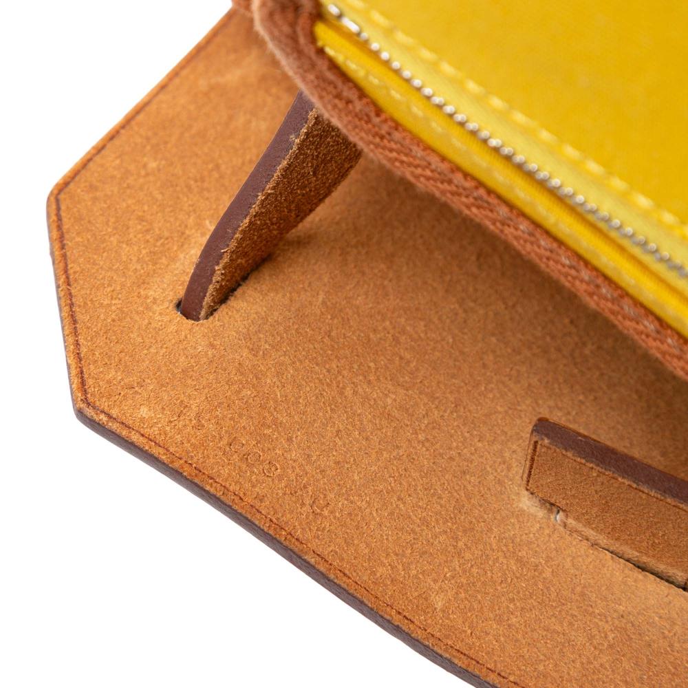 Hermès B Hermès Yellow with Brown Canvas Fabric Toile Herbag A Dos Zip Retourne Backpack France