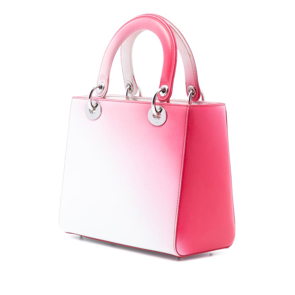 Christian Dior B Dior White Calf Leather Medium Ombre skin Lady Dior Italy