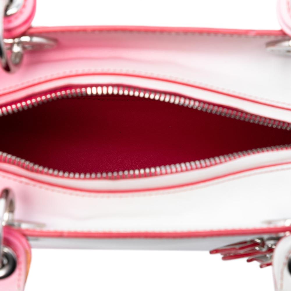 Christian Dior B Dior White Calf Leather Medium Ombre skin Lady Dior Italy