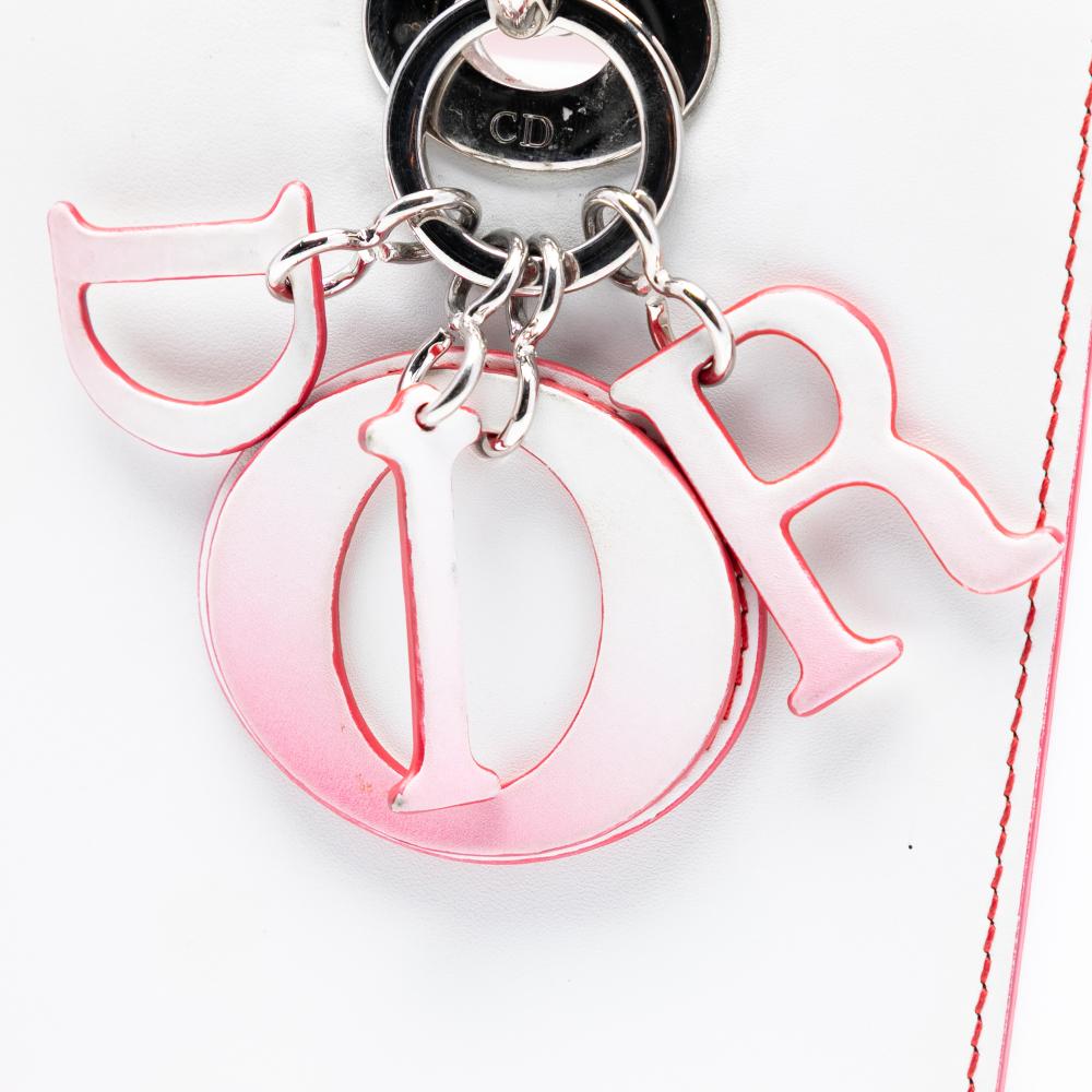 Christian Dior B Dior White Calf Leather Medium Ombre skin Lady Dior Italy