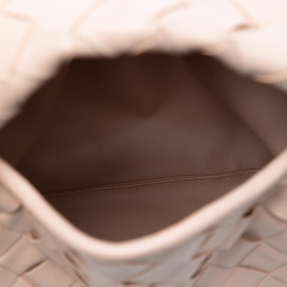 Bottega Veneta AB Bottega Veneta Pink Light Pink Calf Leather Mini skin Intrecciato Hop Satchel Italy