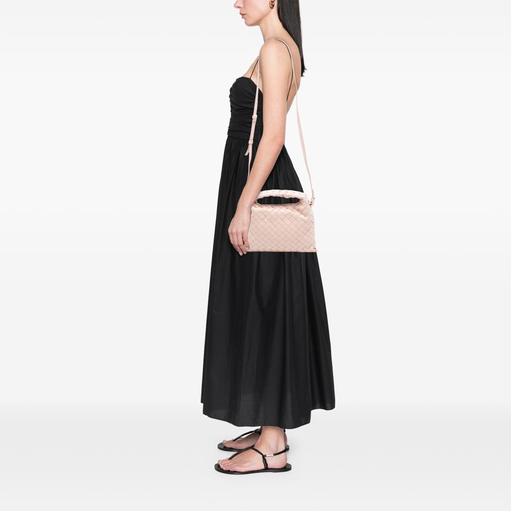 Bottega Veneta AB Bottega Veneta Pink Light Pink Calf Leather Mini skin Intrecciato Hop Satchel Italy