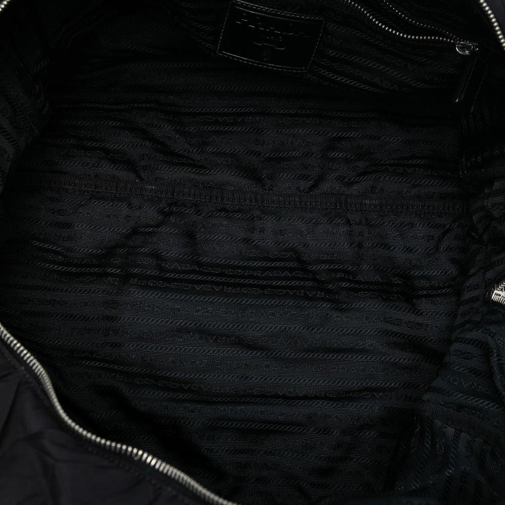 Prada B Prada Black Nylon Fabric Tessuto Bomber Travel Bag Italy