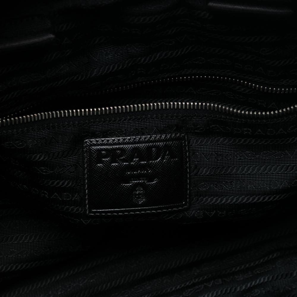 Prada B Prada Black Nylon Fabric Tessuto Bomber Travel Bag Italy