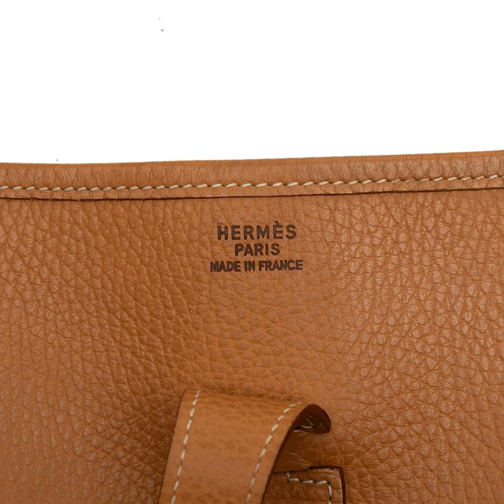 Hermès B Hermès Brown Calf Leather Ardennes Evelyne I GM France