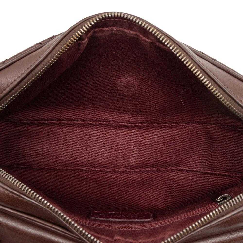 Chanel B Chanel Red Bordeaux Calf Leather Paris Edinburgh Medium skin Coco Sporran Flap Italy