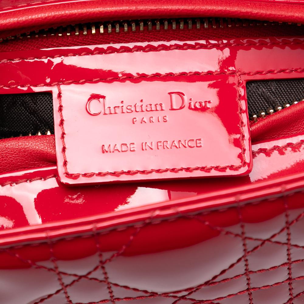 Christian Dior AB Dior Red Patent Leather Leather Medium Patent Cannage Lady Dior France