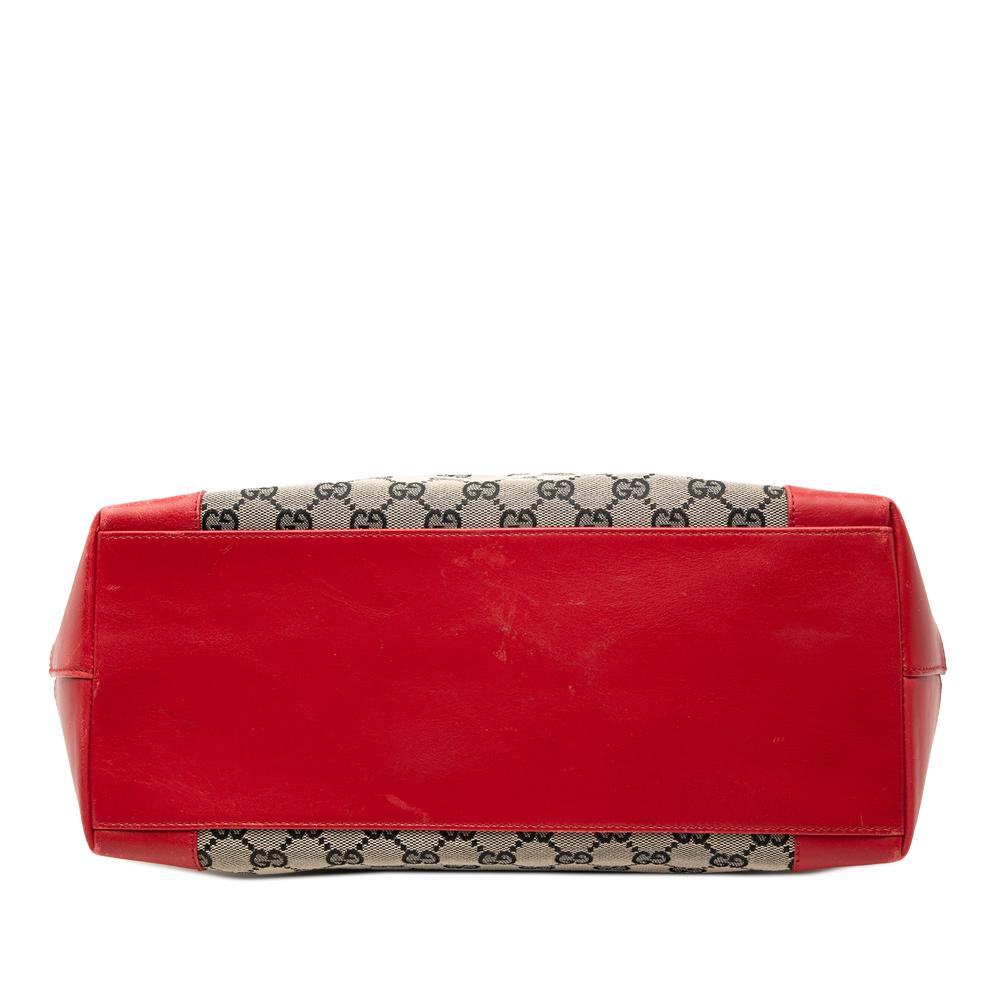 Gucci B Gucci Gray Canvas Fabric GG Tote Italy