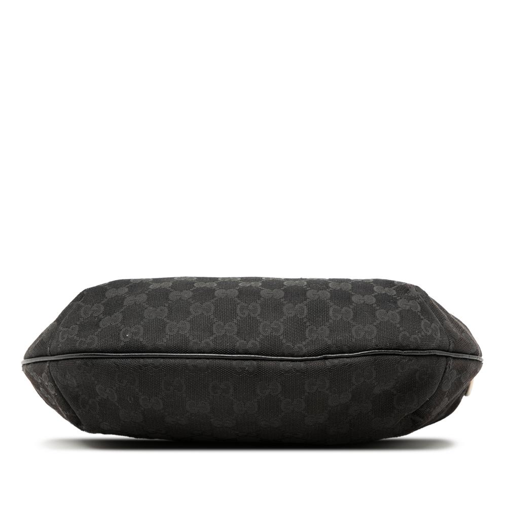 Gucci B Gucci Black Canvas Fabric GG Web Crossbody Italy