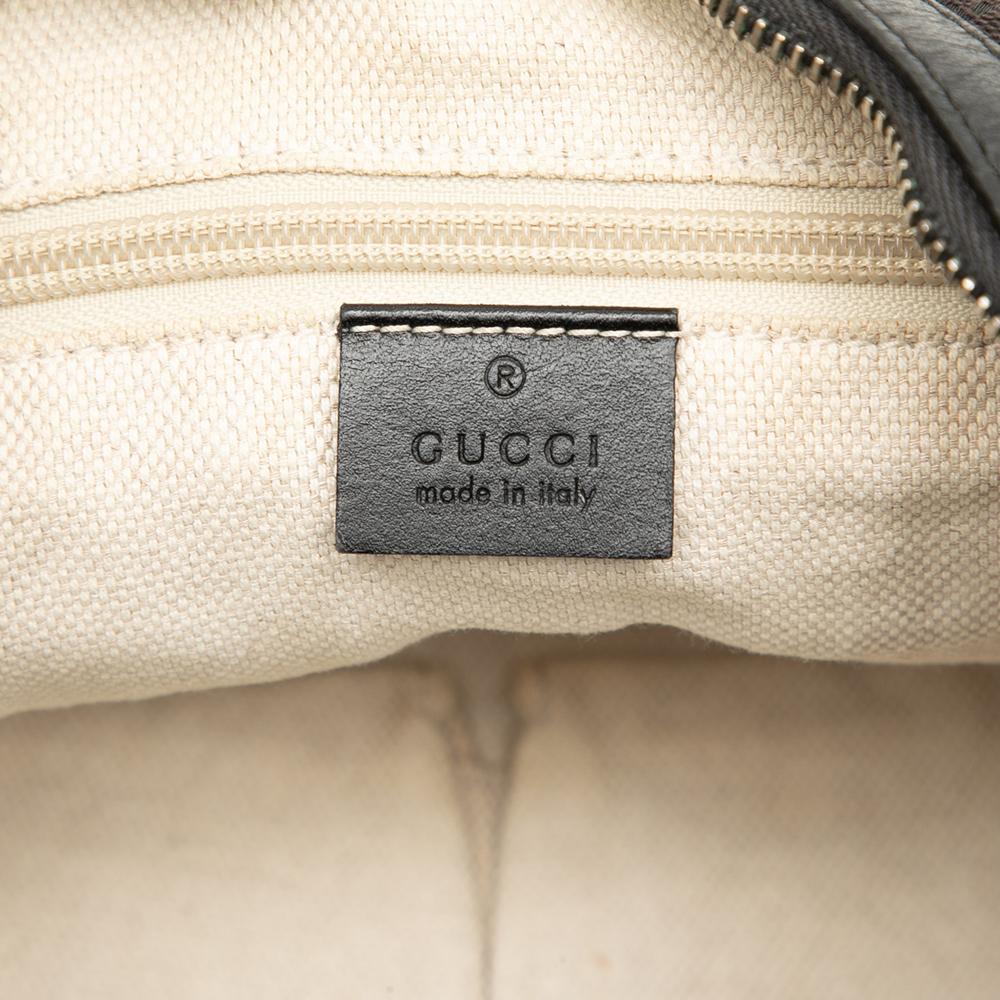 Gucci B Gucci Black Canvas Fabric GG Web Crossbody Italy