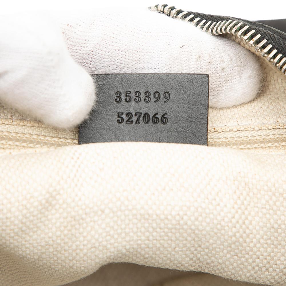 Gucci B Gucci Black Canvas Fabric GG Web Crossbody Italy