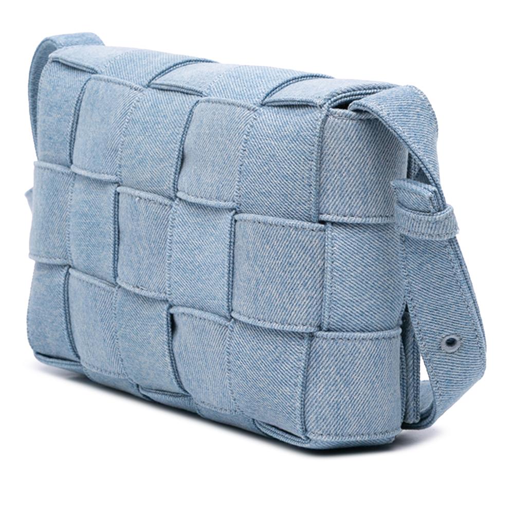 Bottega Veneta AB Bottega Veneta Blue Denim Denim Fabric Intrecciato Cassette Crossbody Italy